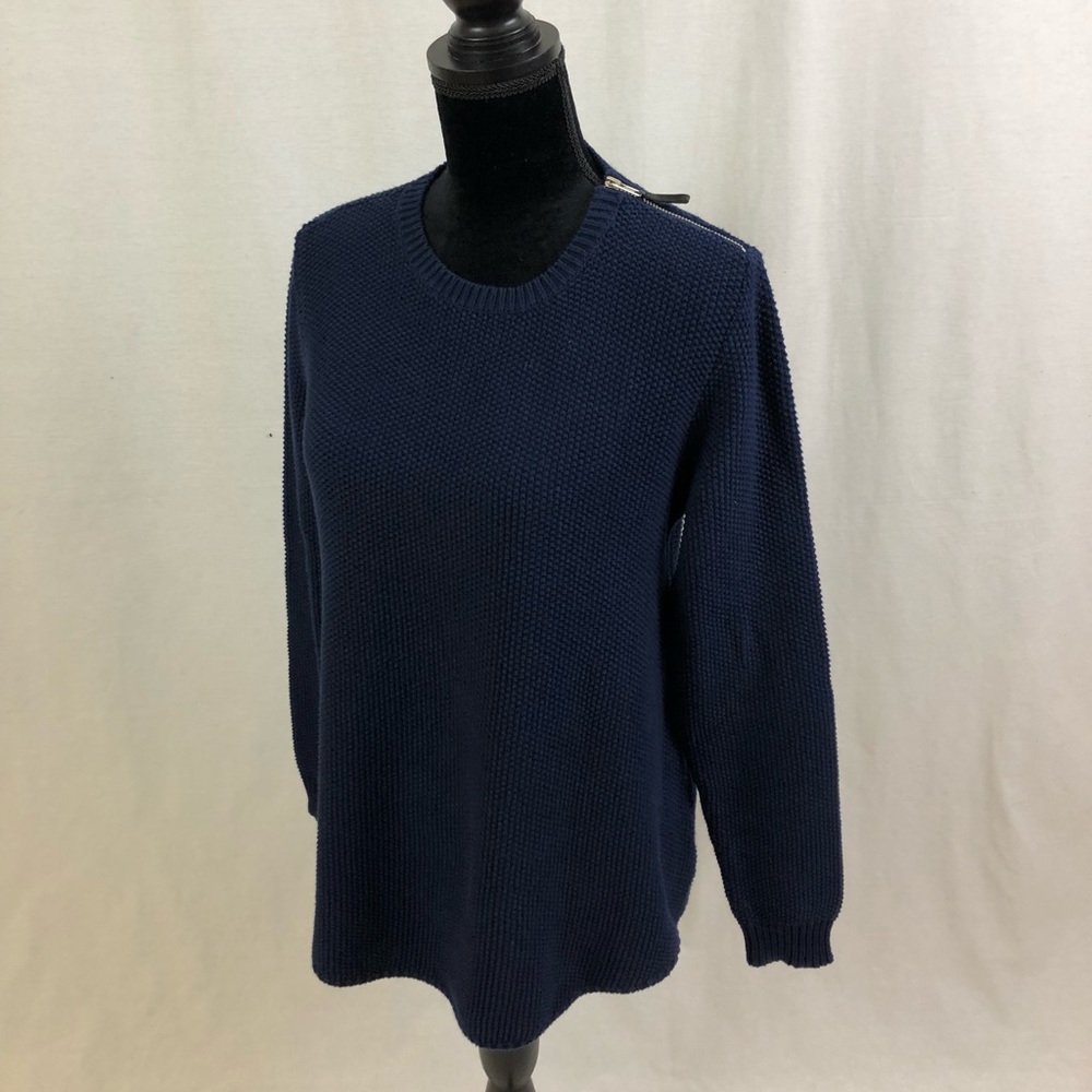 Sogi Navy Sweater with Zipper Shoulder